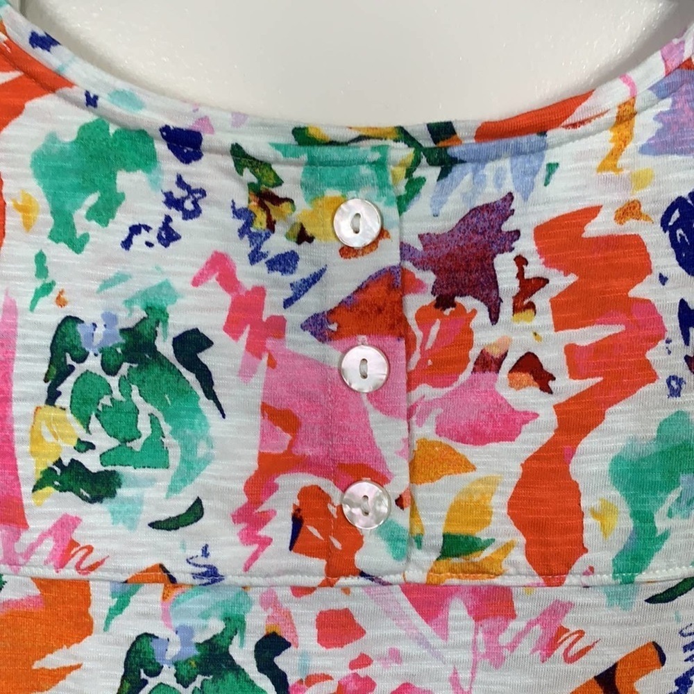 # CHICO’S MULTICOLOR T-SHIRT SHORT SLEEVES SIZE 4 (XXL) ROUND NECK - Picture 6 of 10
